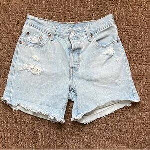 Light Blue Distressed Levi Shorts